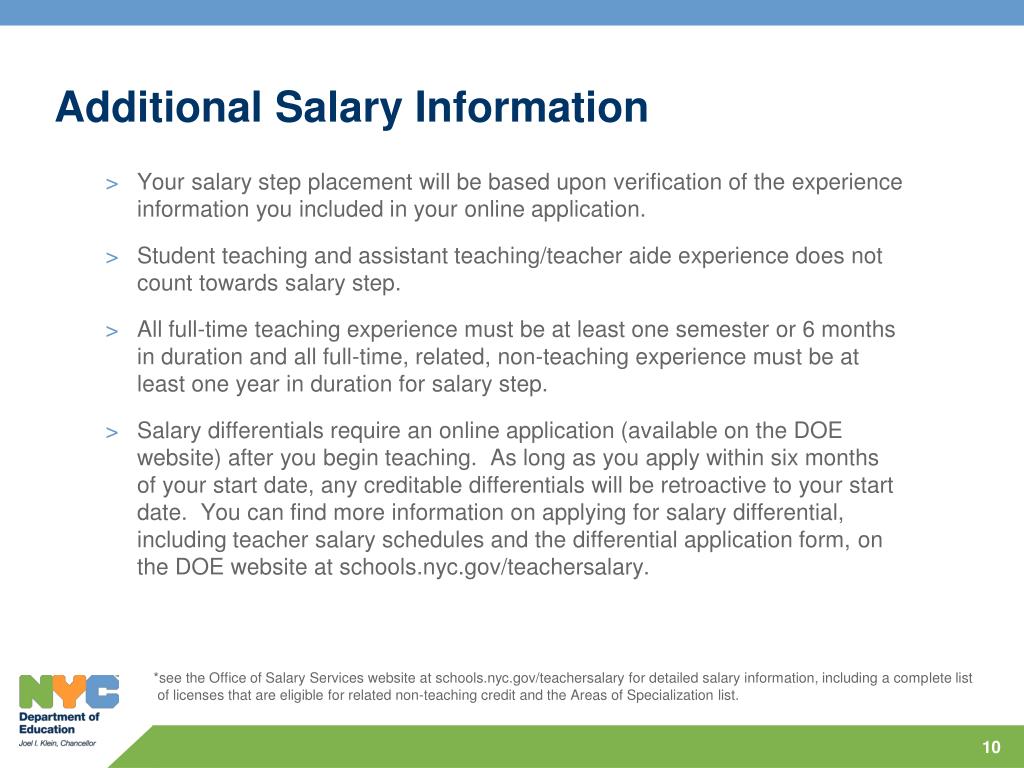 Nyc Doe Salary Differential Chart