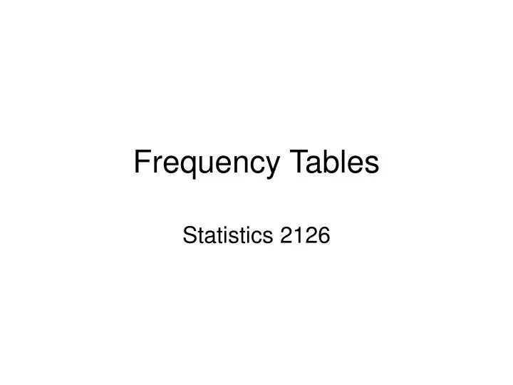 frequency tables n.