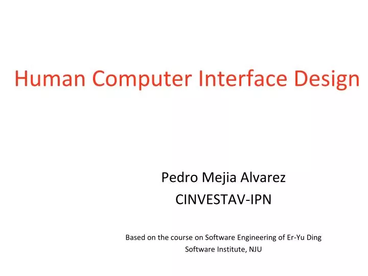 PPT - Human Computer Interface Design PowerPoint Presentation, free ...