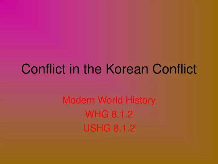 conflict in the korean conflict n.