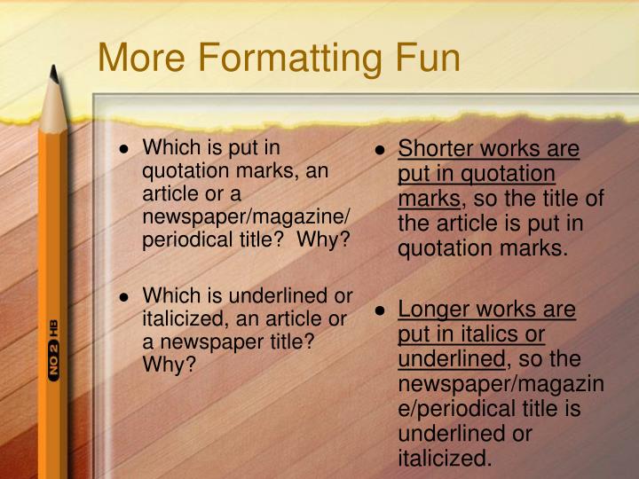 ppt mla rules modern language association powerpoint newspaper titles in mla