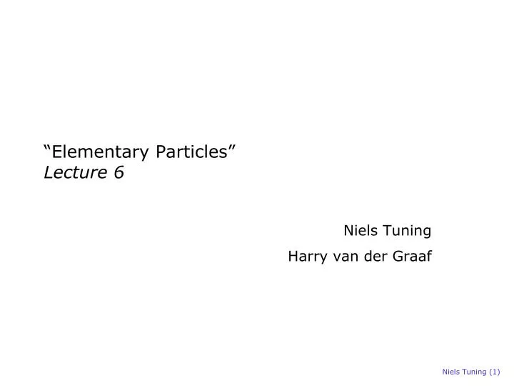 elementary particles lecture 6 n.