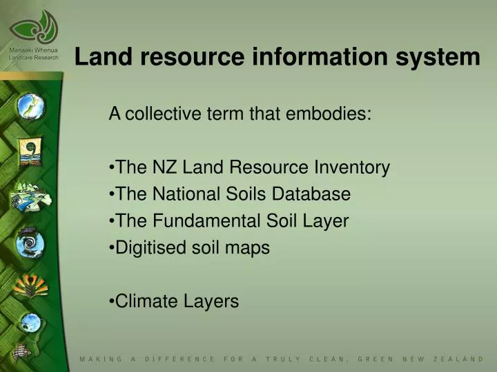 land resource information system n.
