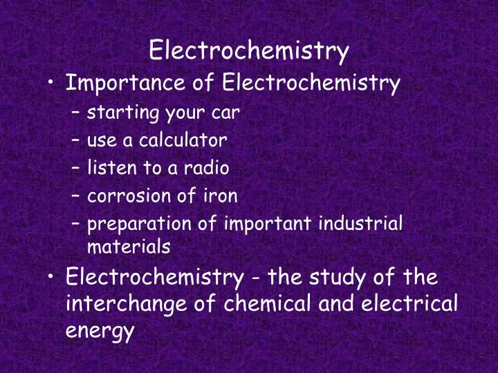 PPT Electrochemistry PowerPoint Presentation, free download ID6038220