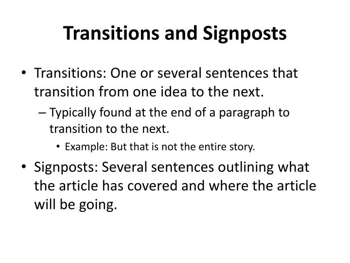 how to transition from one paragraph to another