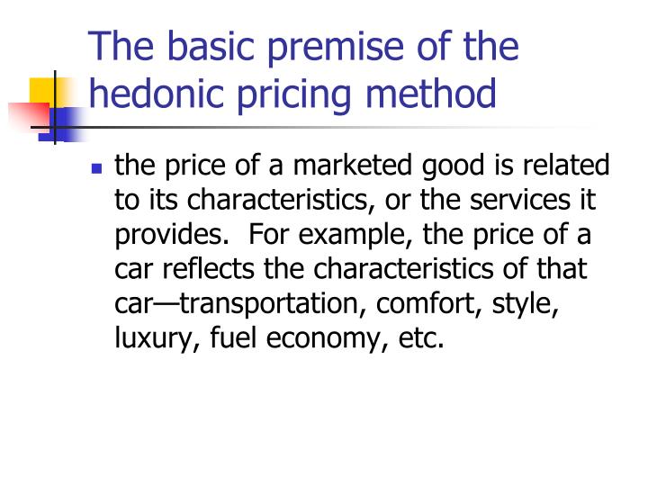 hedonic method hedonic method