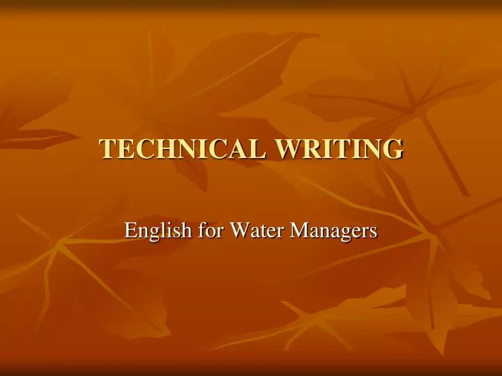 powerpoint presentation on technical writing
