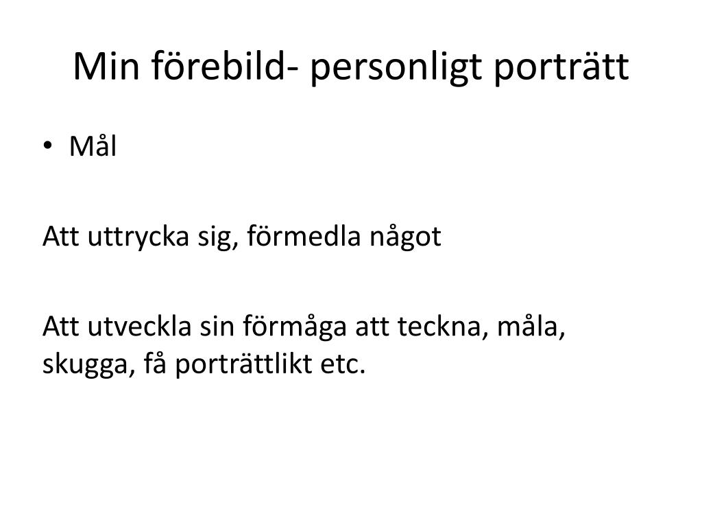 Ppt Min Forebild Personligt Portratt Powerpoint Presentation