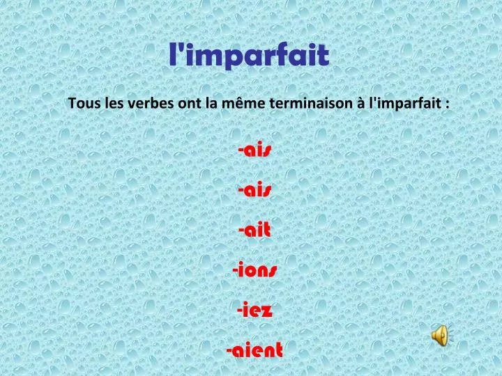 PPT - l'imparfait PowerPoint Presentation, free download - ID:6044170