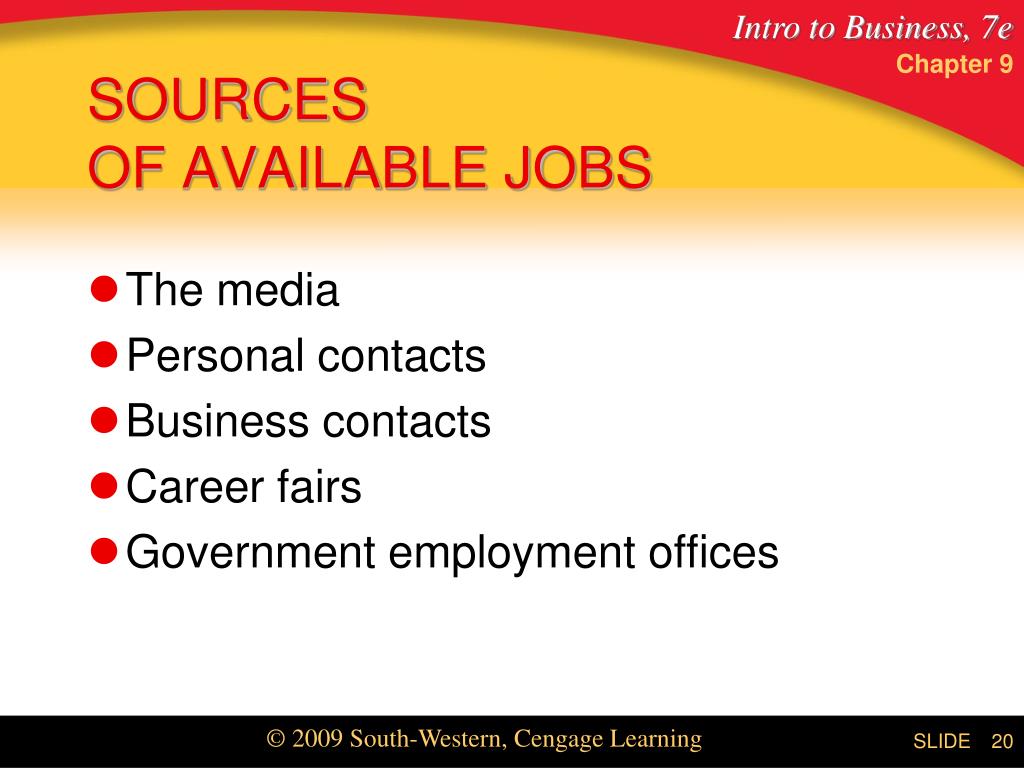 Different sources of employment available for job seekers