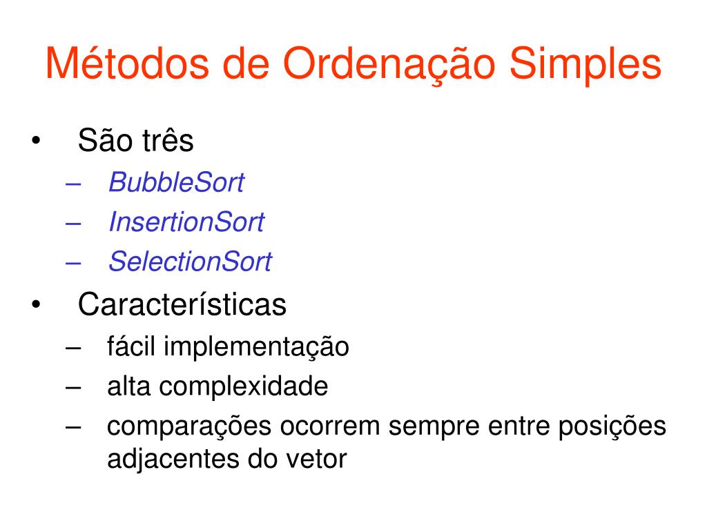 PPT - Ordenação de Dados PowerPoint Presentation, free download - ID:6044905