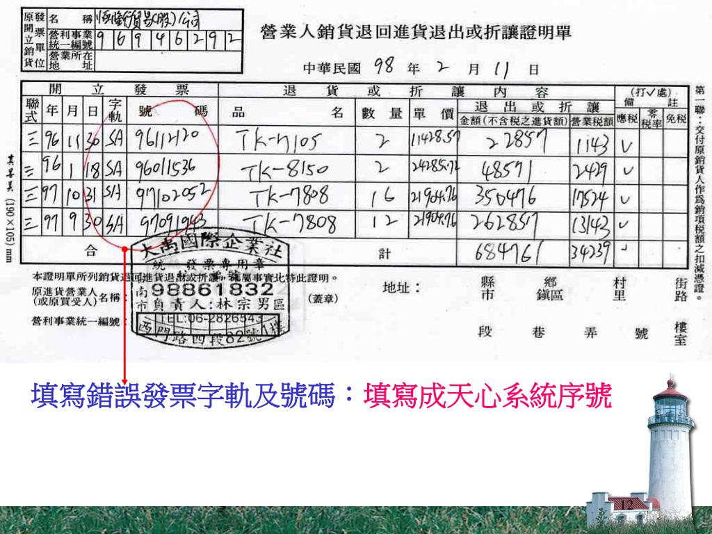 Ppt 營業人銷貨退回進貨退出或折讓證明單powerpoint Presentation Id 6045294