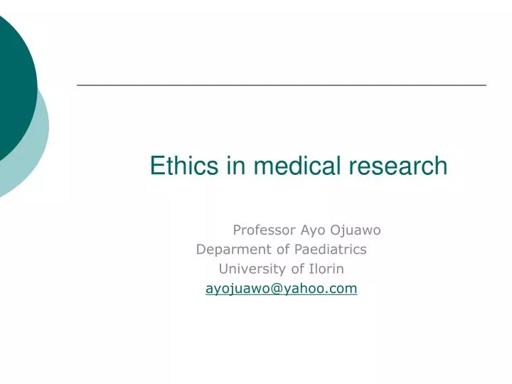 medical research ethics doh