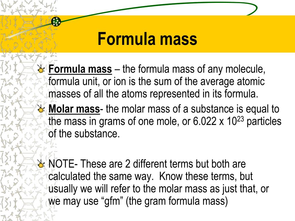 PPT Formula Mass PowerPoint Presentation Free Download ID 6047951