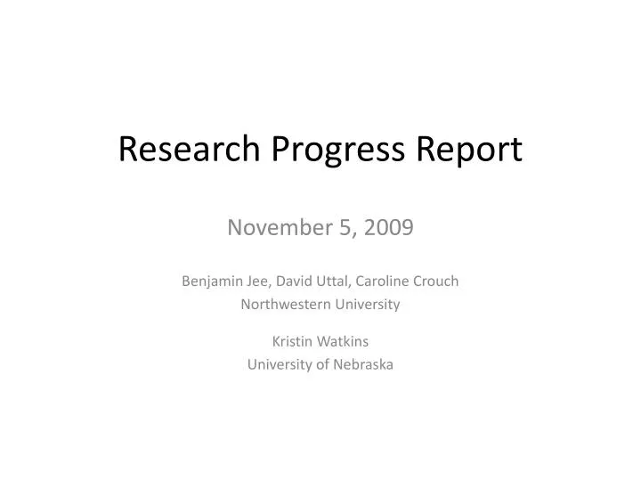 research in progress presentation