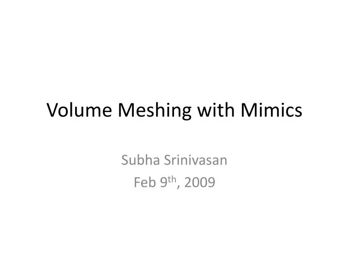 volume meshing with mimics n.