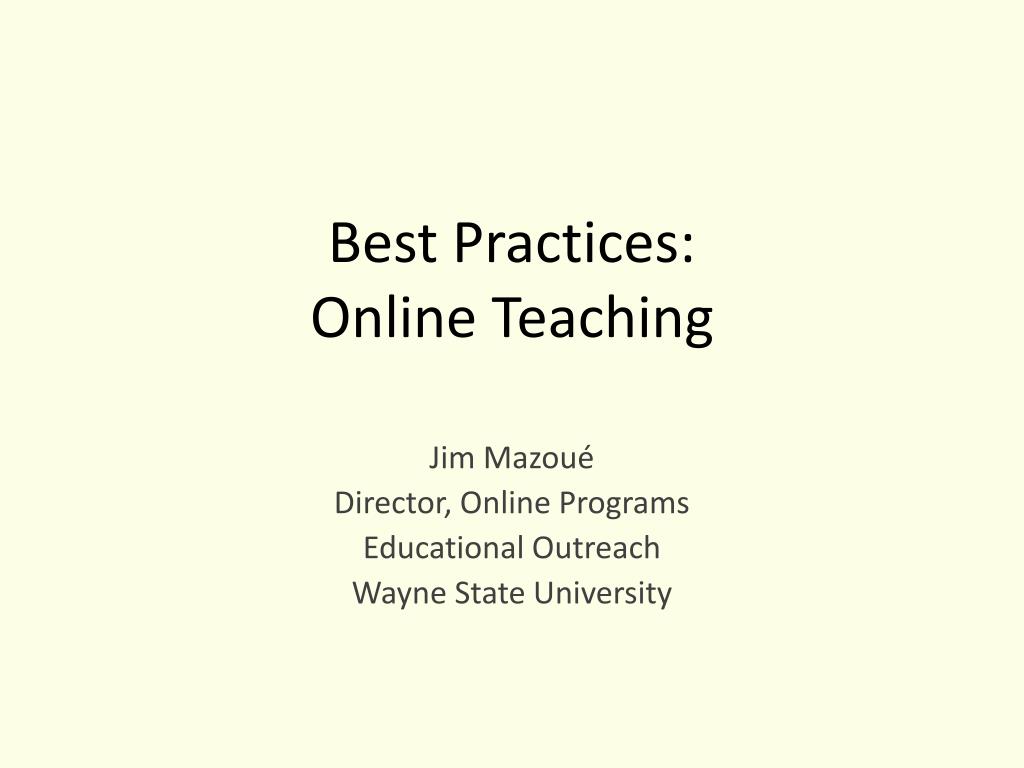 Ppt Best Practices Online Teaching Powerpoint Presentation