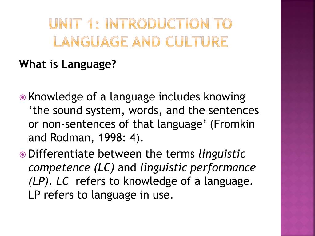 PPT - BBI 3301 INTRODUCTION TO LANGUAGE AND CULTURE PowerPoint ...