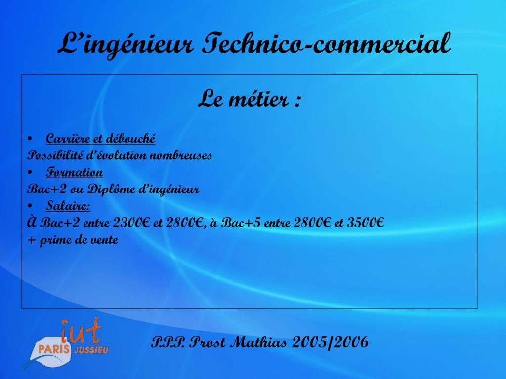 PPT - L'ingénieur Technico-commercial PowerPoint Presentation, free  download - ID:6051924