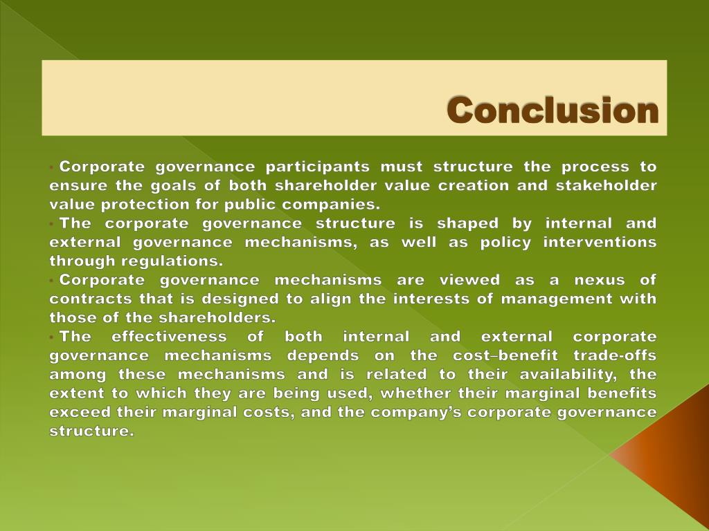 corporate governance essay conclusion