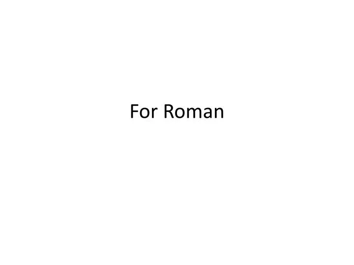 roman word for presentation