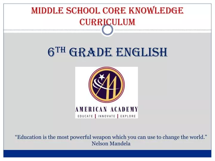 PPT - Middle School Core Knowledge Curriculum PowerPoint Presentation ...