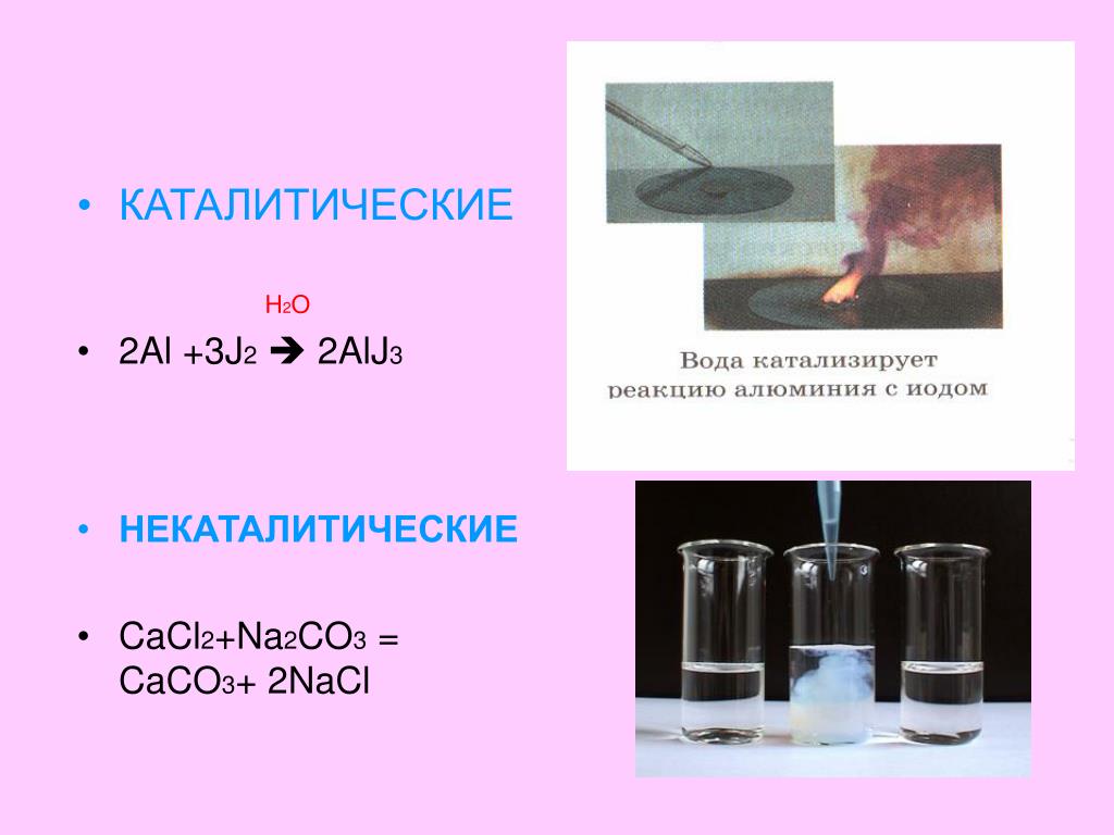 Каталитическая реакция с водой. Каталитические химические реакции. Каталитические реакции примеры. Пример реакции катамоьические. Некаталитические реакции примеры.