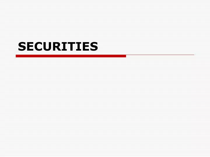 securities n.