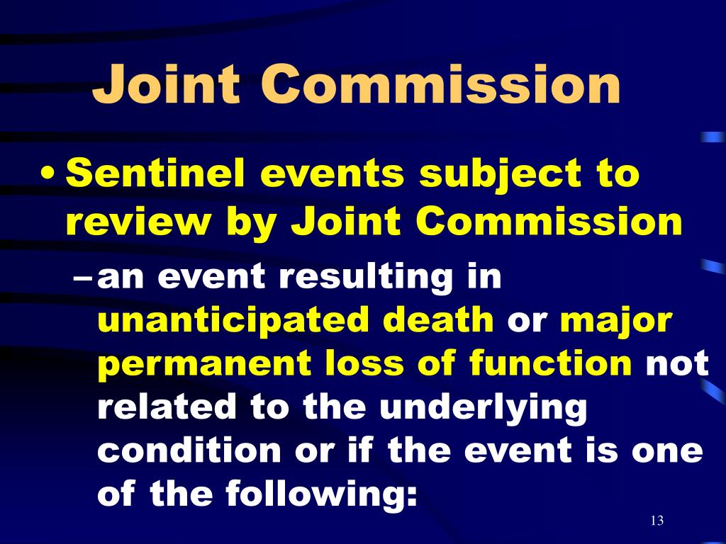 joint commission sentinel event joint commission sentinel event