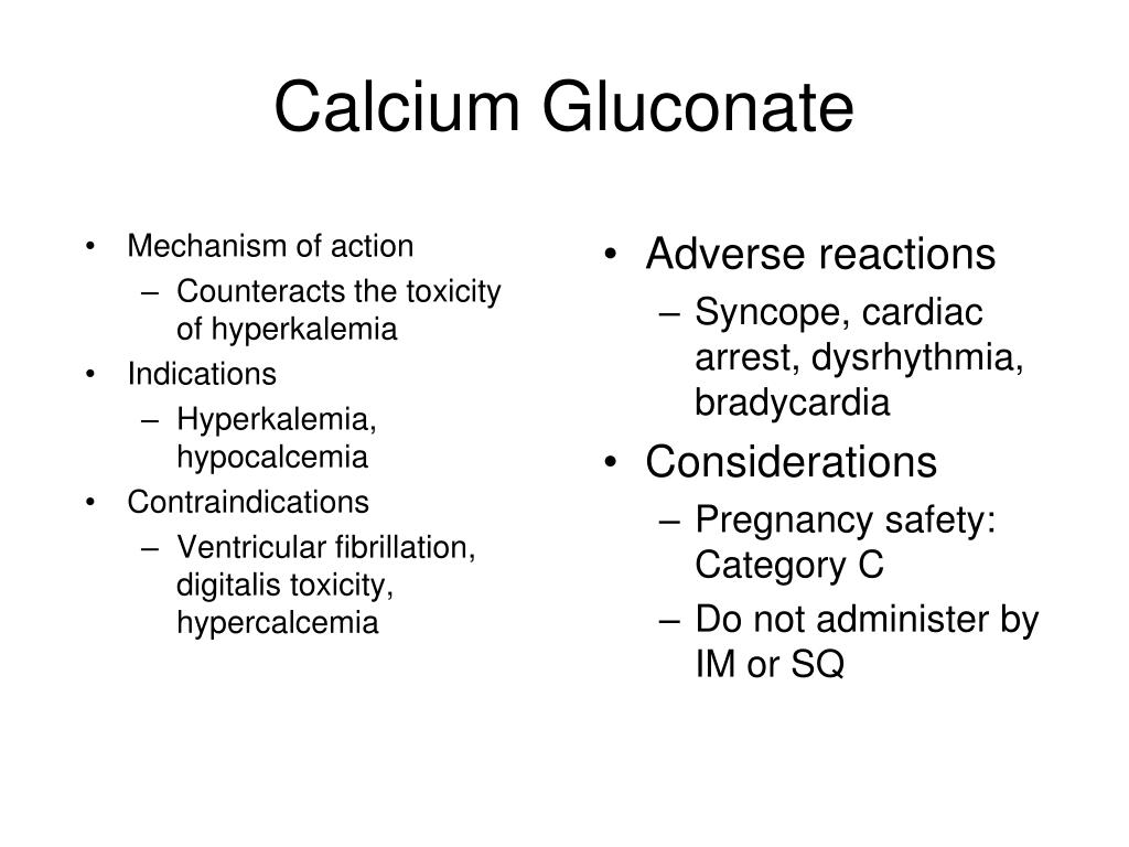calcium gluconate antidote for hyperphosphatemia