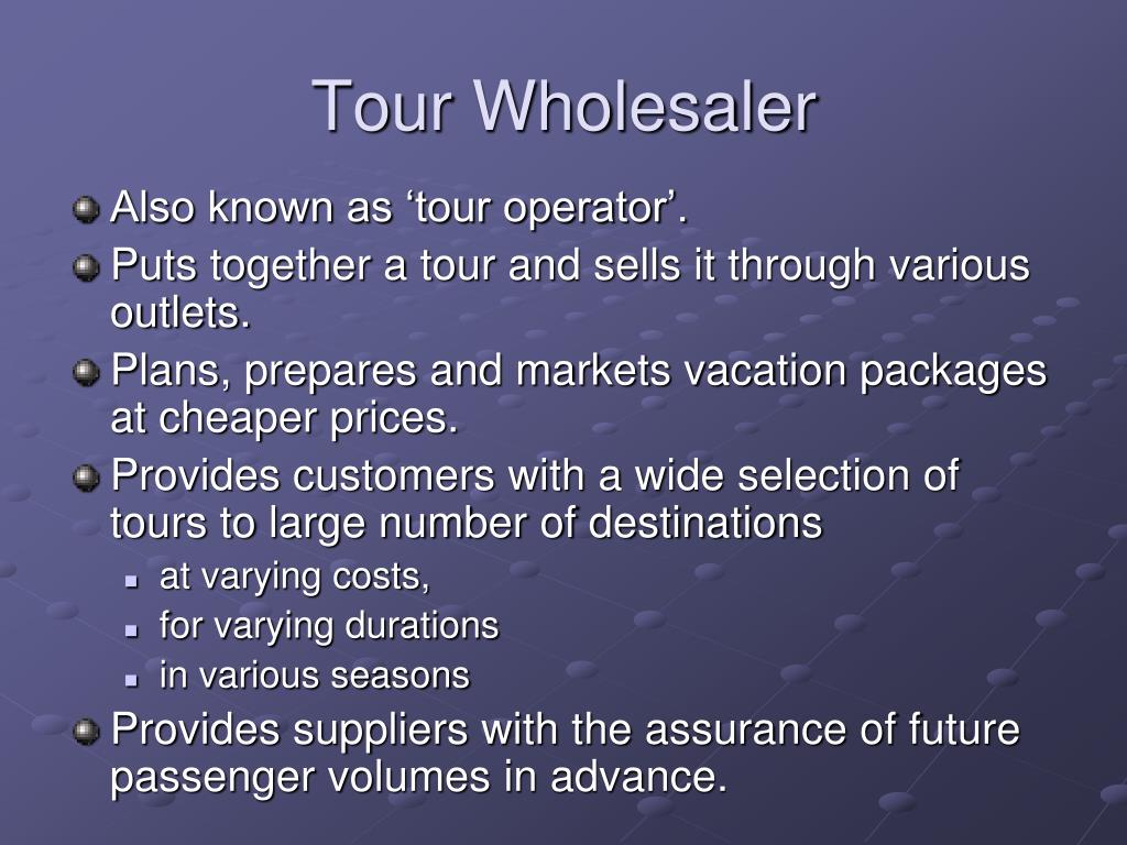 definition of wholesaler in tourism