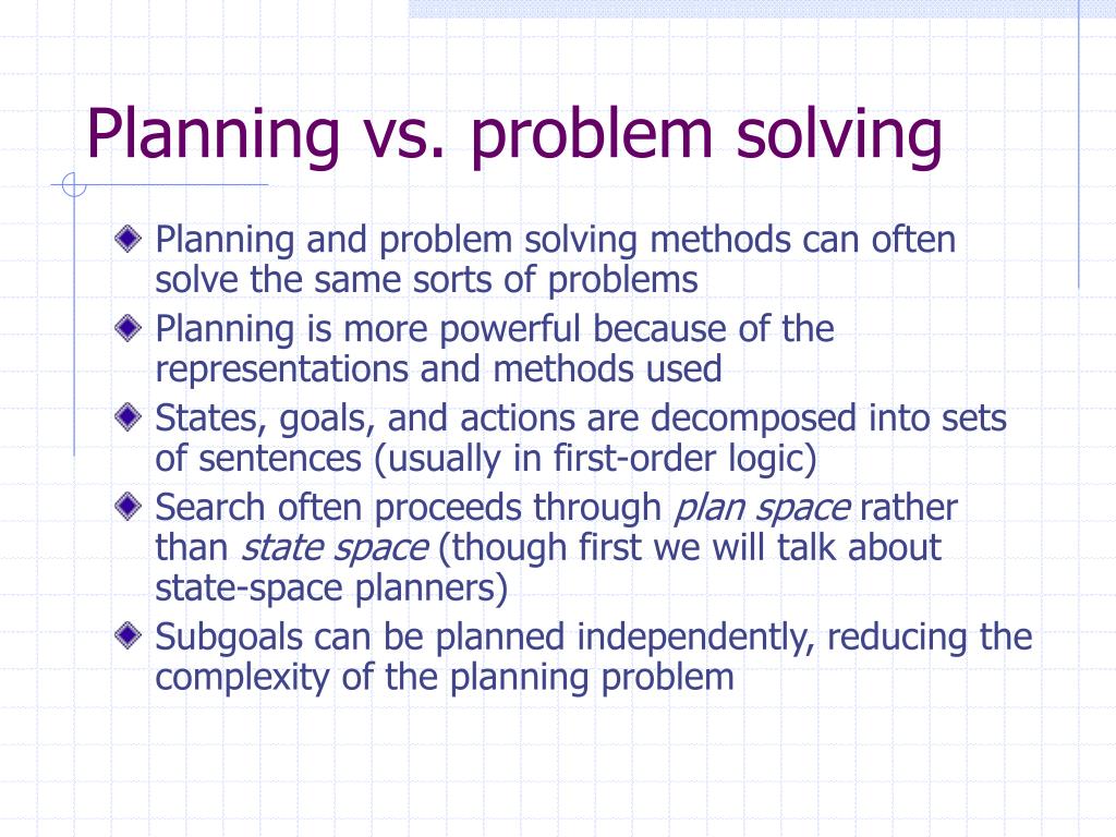 problem solving planning definition