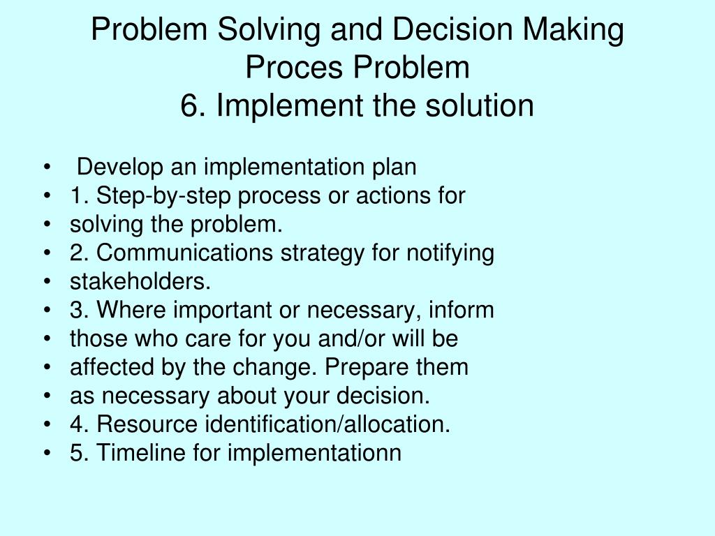 decision making and problem solving in nursing