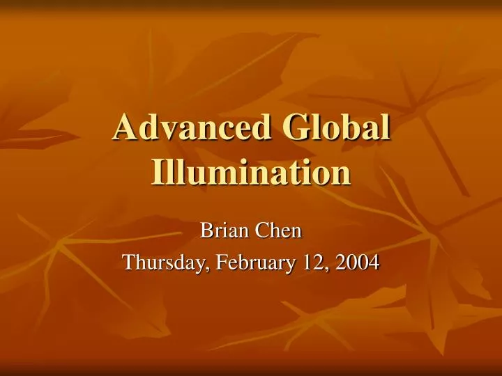 advanced global illumination n.