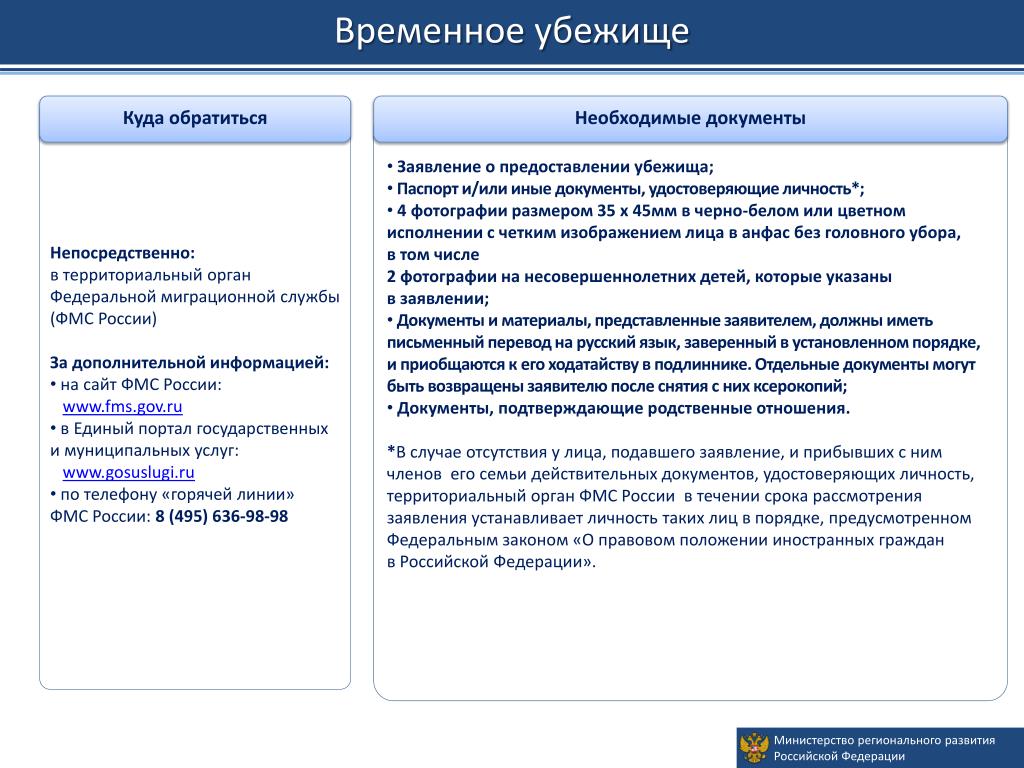 Заявление о предоставлении временного убежища на территории российской федерации образец