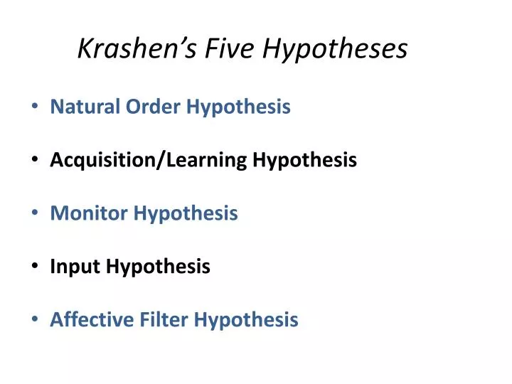 what are the 5 hypothesis of krashen