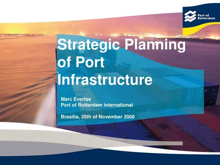 strategic planning of port infrastructure n.