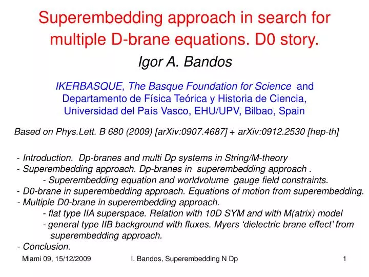 superembedding approach in search for multiple d brane equations d0 story n.