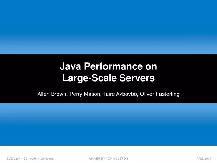 PPT Java Performance on LargeScale Servers PowerPoint Presentation