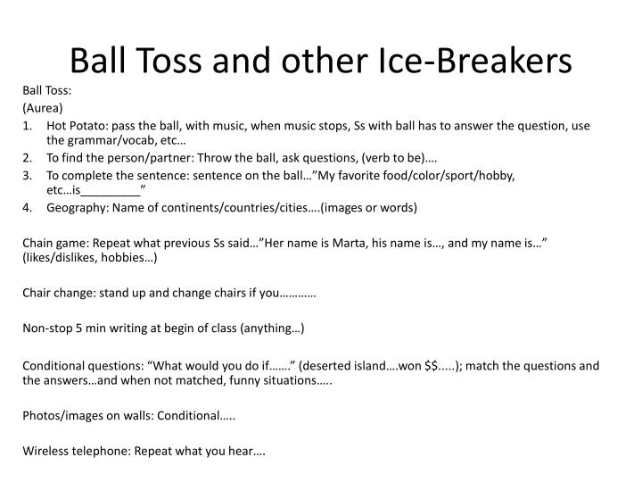 ask questions to how ice breaker Ice Presentation PowerPoint   PPT ID:6061413 Breaker
