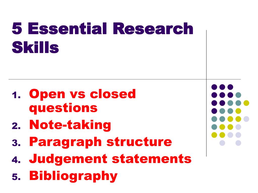 summary of research skills