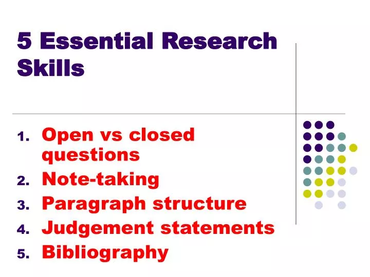 5 research skills