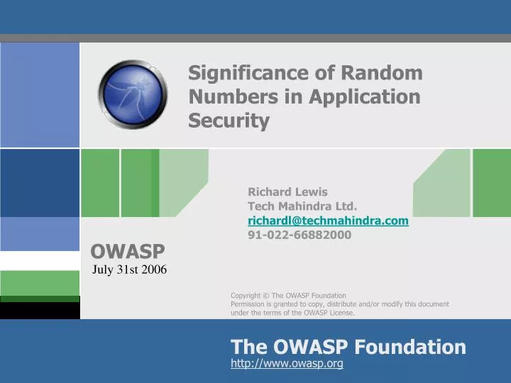 significance of random numbers in application security n.