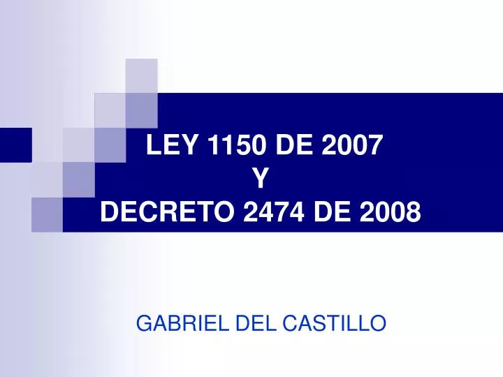 Ley 1150 de 2007