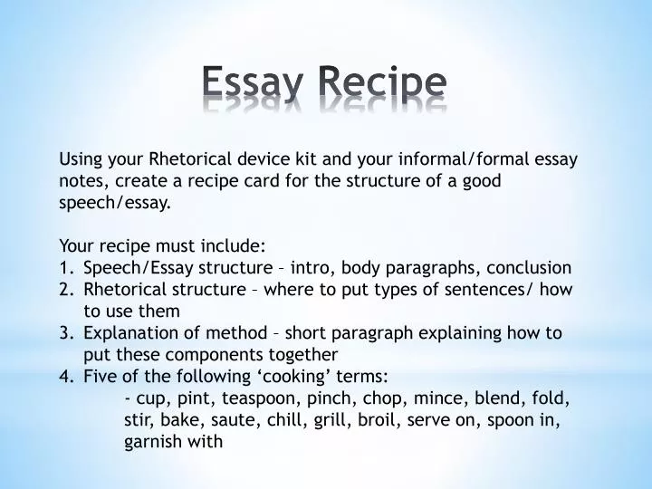 informative essay on cooking