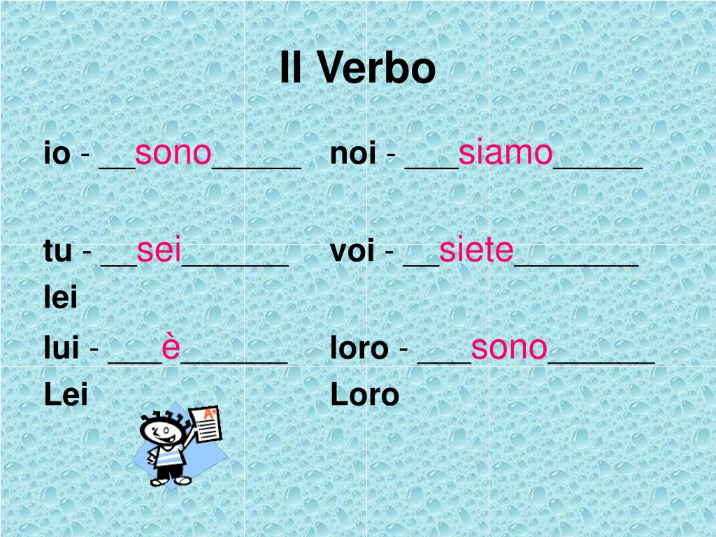 Io Tu Lui Lei Noi Voi Loro PPT - Avere Vs. Essere PowerPoint Presentation, free download - ID:6064910