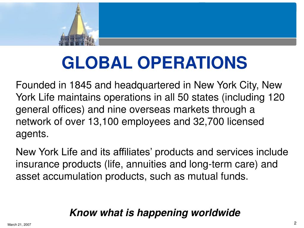 PPT New York Life Insurance Company a Fortune 100 company PowerPoint