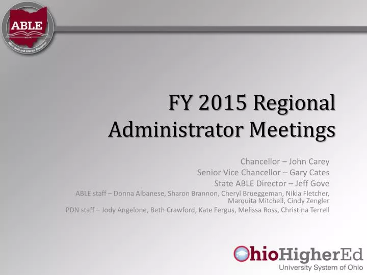 fy 2015 regional administrator meetings n.