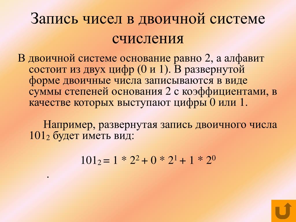 Число 100110 в десятичной системе. Двоичное число в развернутой форме. Запись числа в двоичной системе. Представление чисел с помощью систем счисления. Развернутая форма числа в двоичной системе.