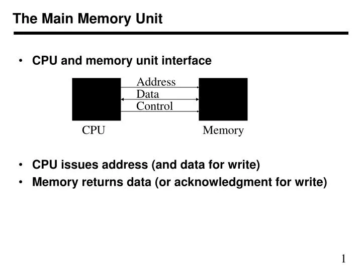 PPT - The Main Memory Unit PowerPoint Presentation, free download - ID ...